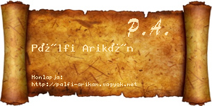Pálfi Arikán névjegykártya